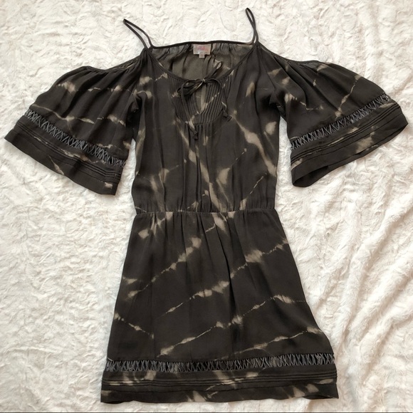 Cold Shoulder Tie-Dye Blouson Dress - Picture 2 of 4
